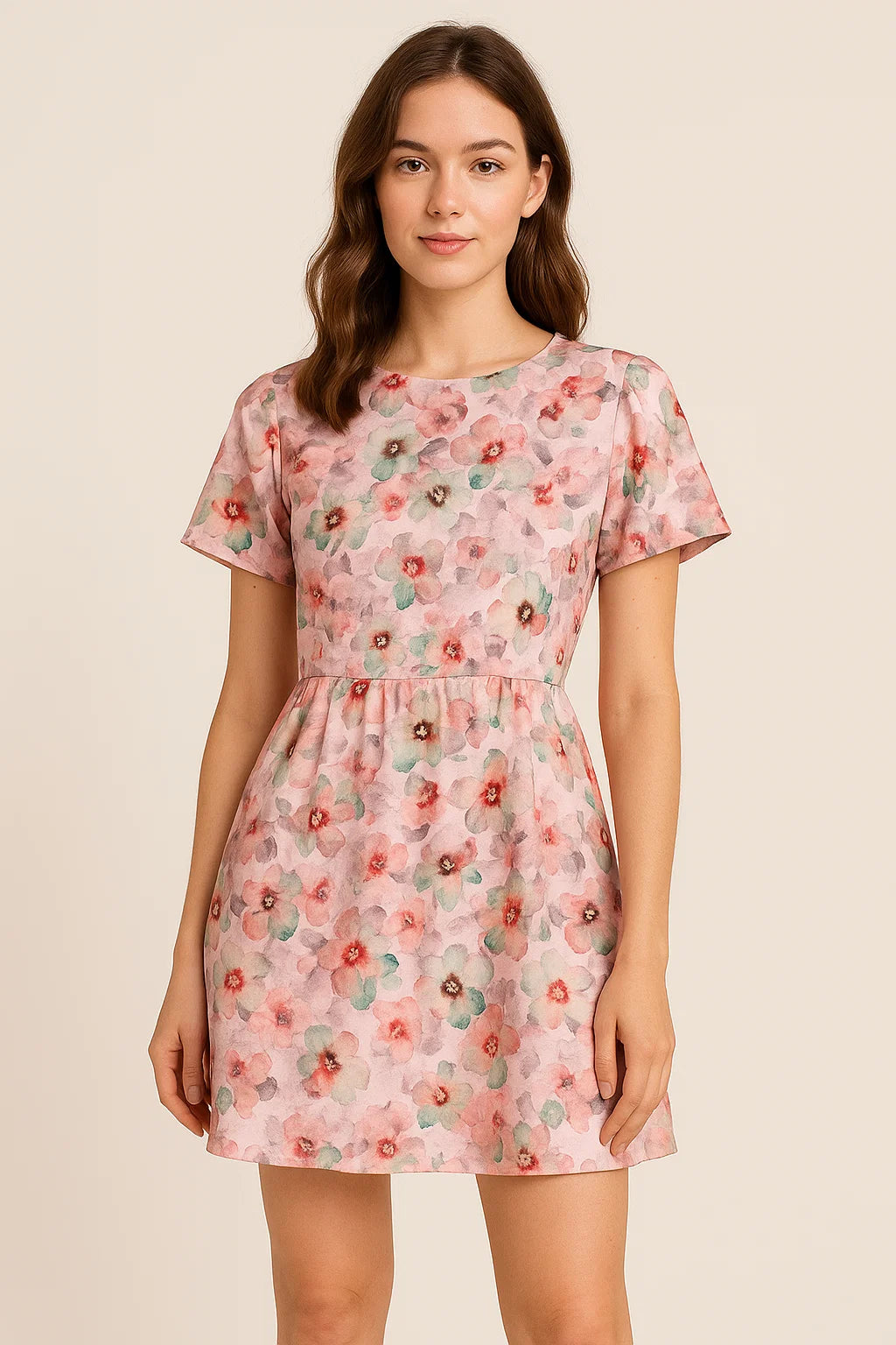 Dolomite Crystal Flower Japan Satin Printed Fabric