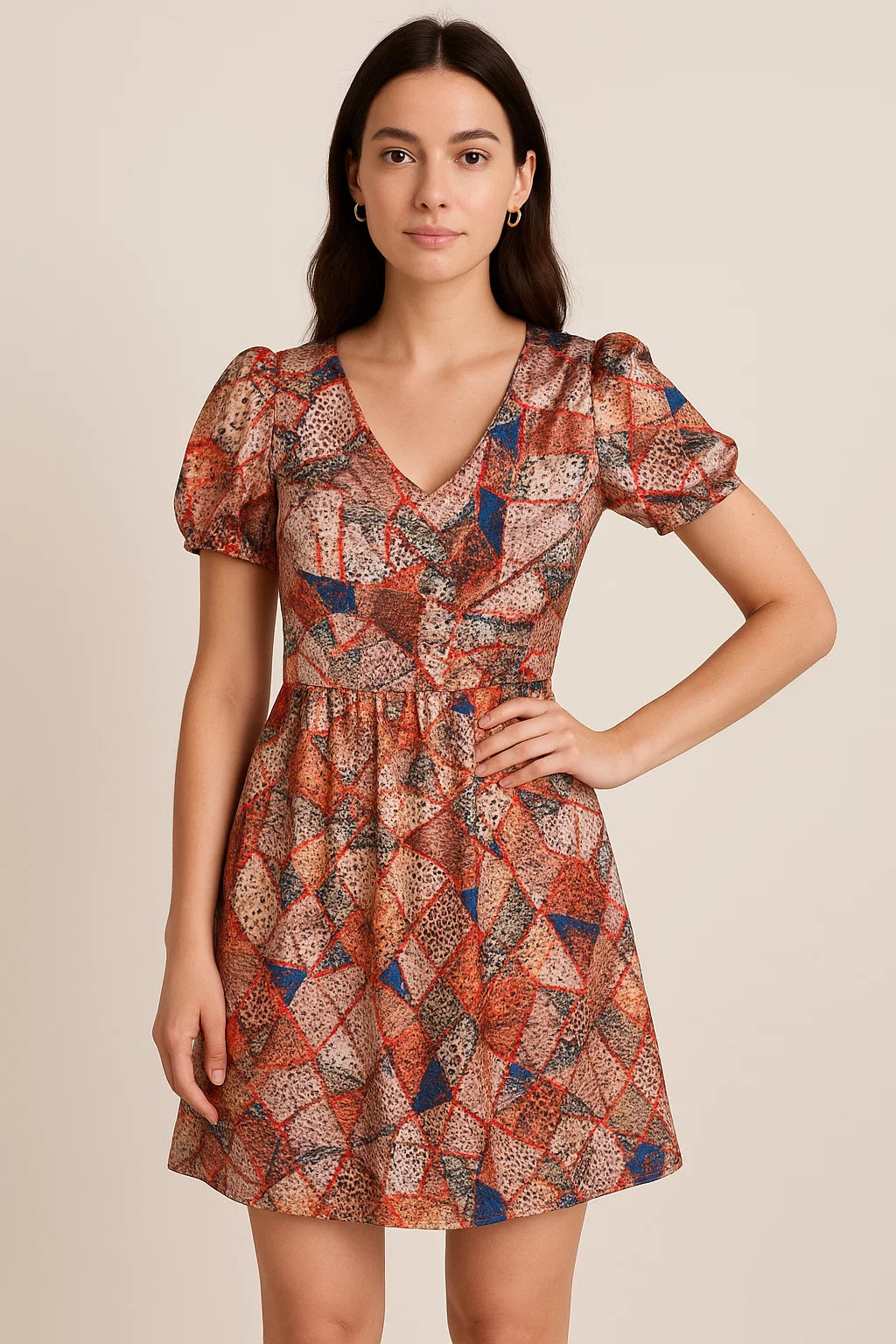 Clothes Pieces With Doted Pattern Digital Printed Fabric - Japan Satin