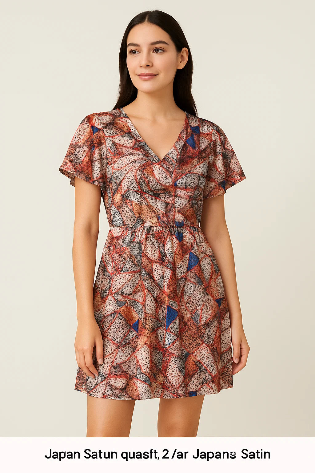 Clothes Pieces With Doted Pattern Digital Printed Fabric - Japan Satin