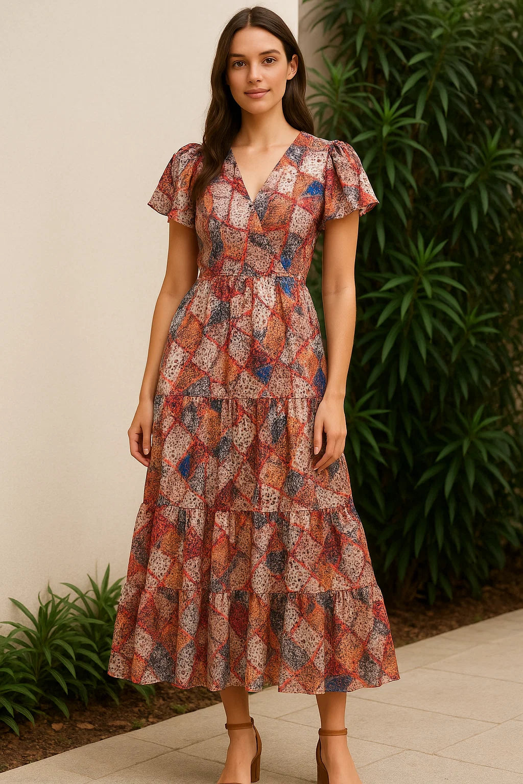 Clothes Pieces With Doted Pattern Digital Printed Fabric - Japan Satin