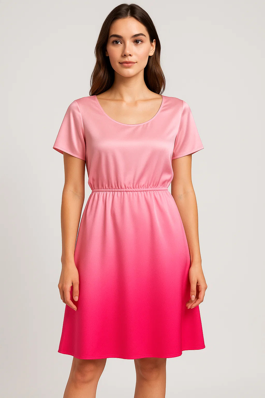 Beautiful Three Colour Gradients Digital Printed Fabric - Japan Satin