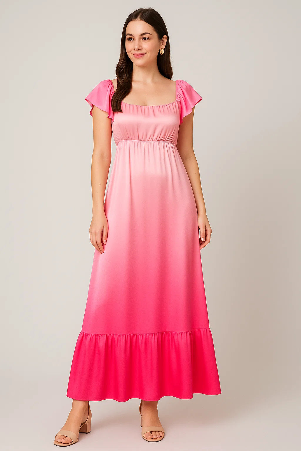 Beautiful Three Colour Gradients Digital Printed Fabric - Japan Satin