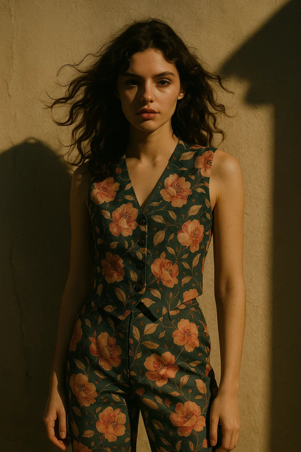 Garden Snowdrop Flower With Cherry Blossom Digital Printed Fabric - Japan Satin