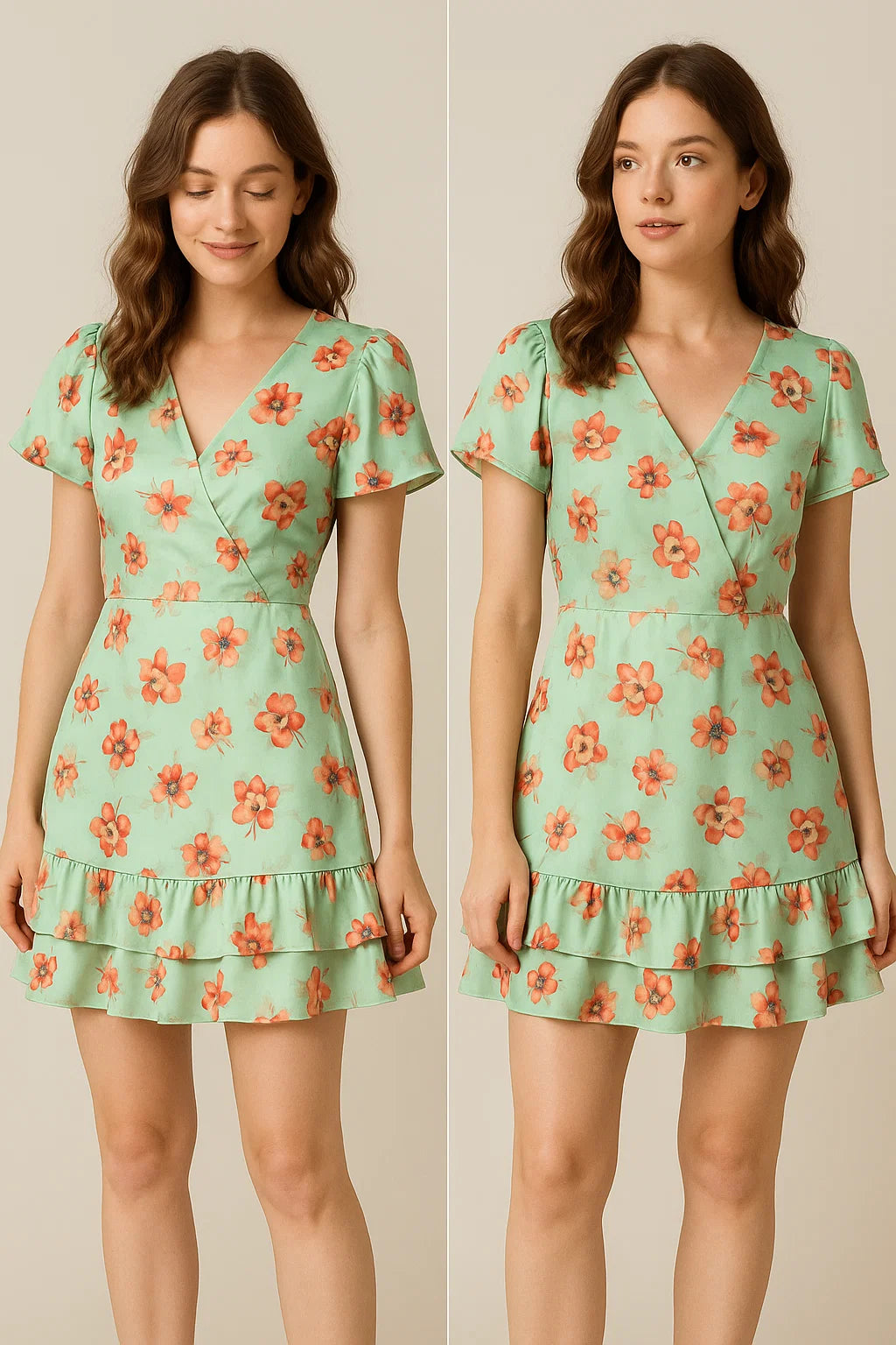 Seamless Watercolour Flower Art Digital Printed Fabric - Japan Satin