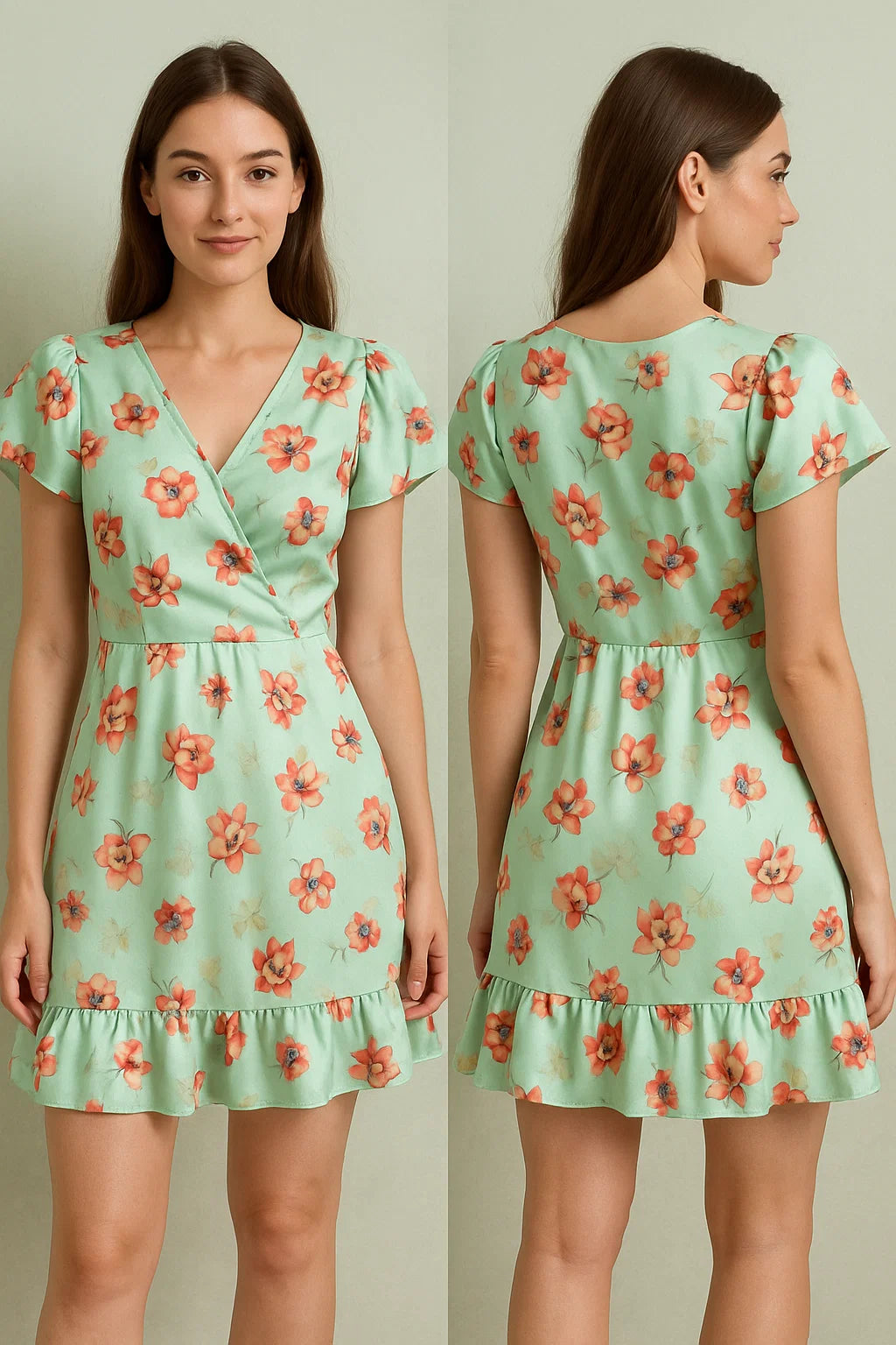 Seamless Watercolour Flower Art Digital Printed Fabric - Japan Satin