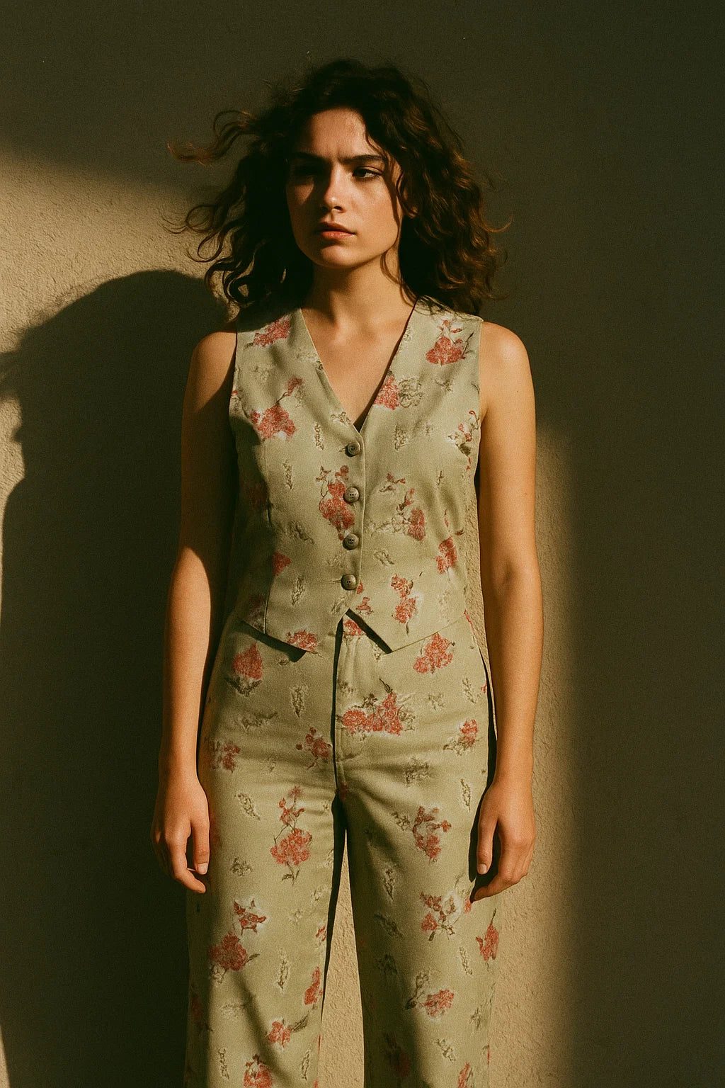 Creative Heart Shape Of Love Leaves Digital Printed Fabric - Japan Satin