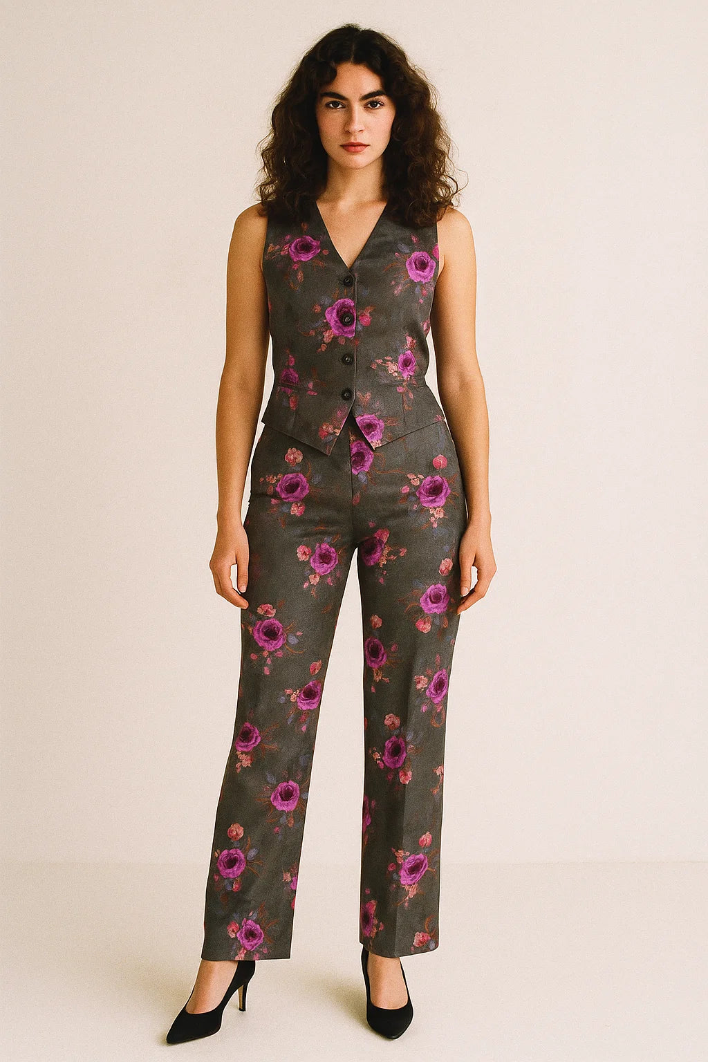 Lovely Peony With Wax Flower Digital Printed Fabric - Japan Satin