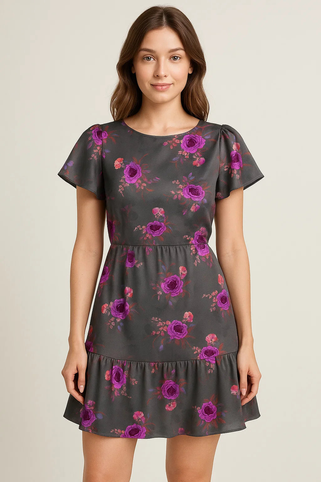 Lovely Peony With Wax Flower Digital Printed Fabric - Japan Satin