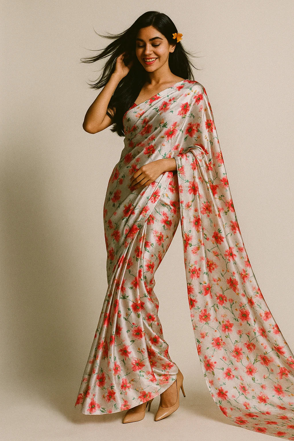 Watercolour Buttercup Flower Digital Printed Fabric - Japan Satin