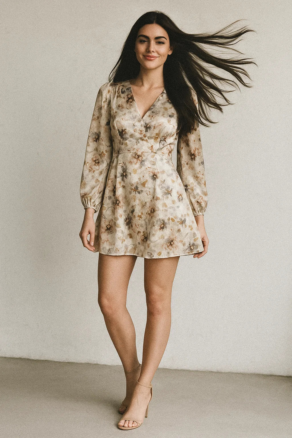 Vintage Pattern Of Chintz And Leaves Digital Printed Fabric - Japan Satin