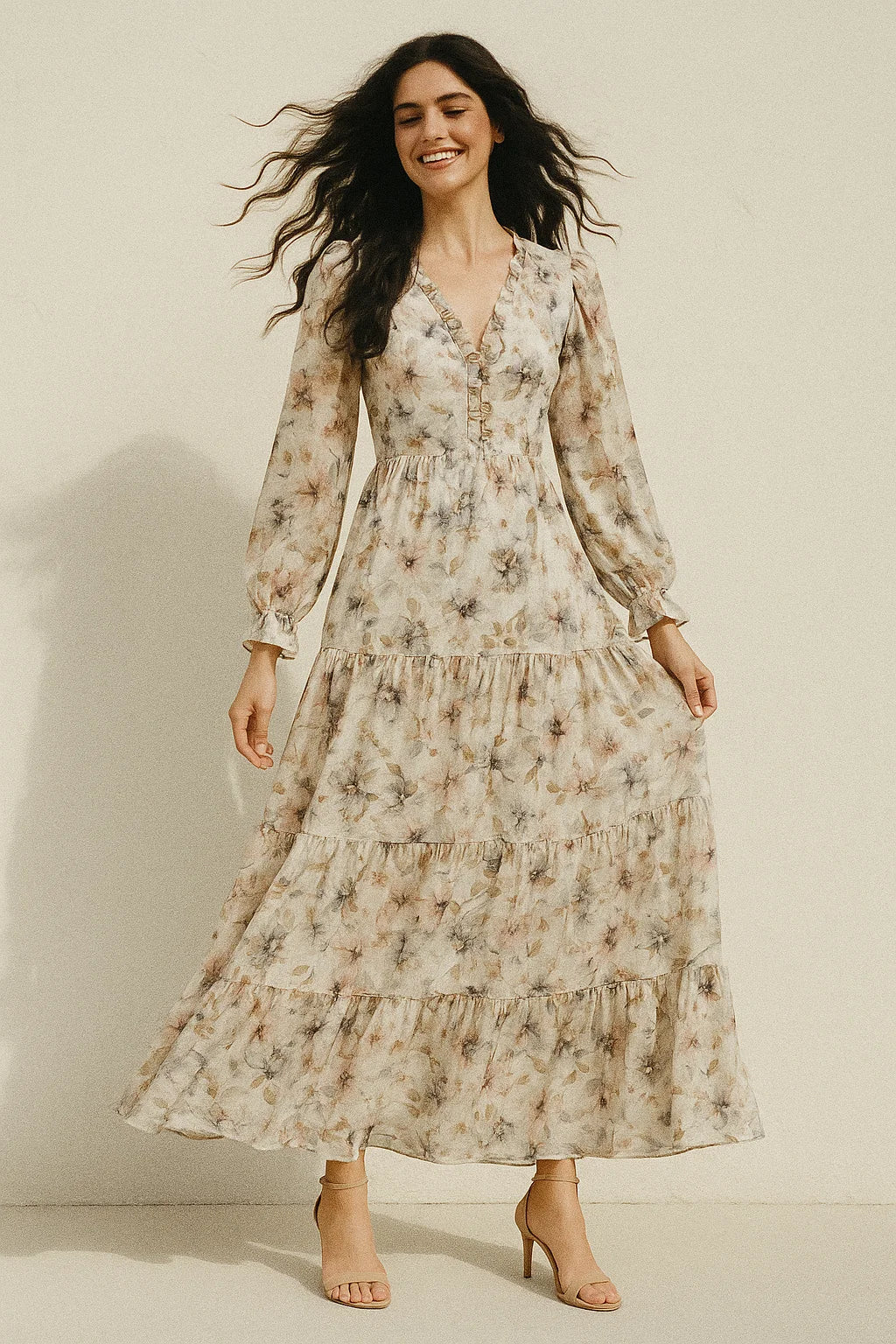 Vintage Pattern Of Chintz And Leaves Digital Printed Fabric - Japan Satin