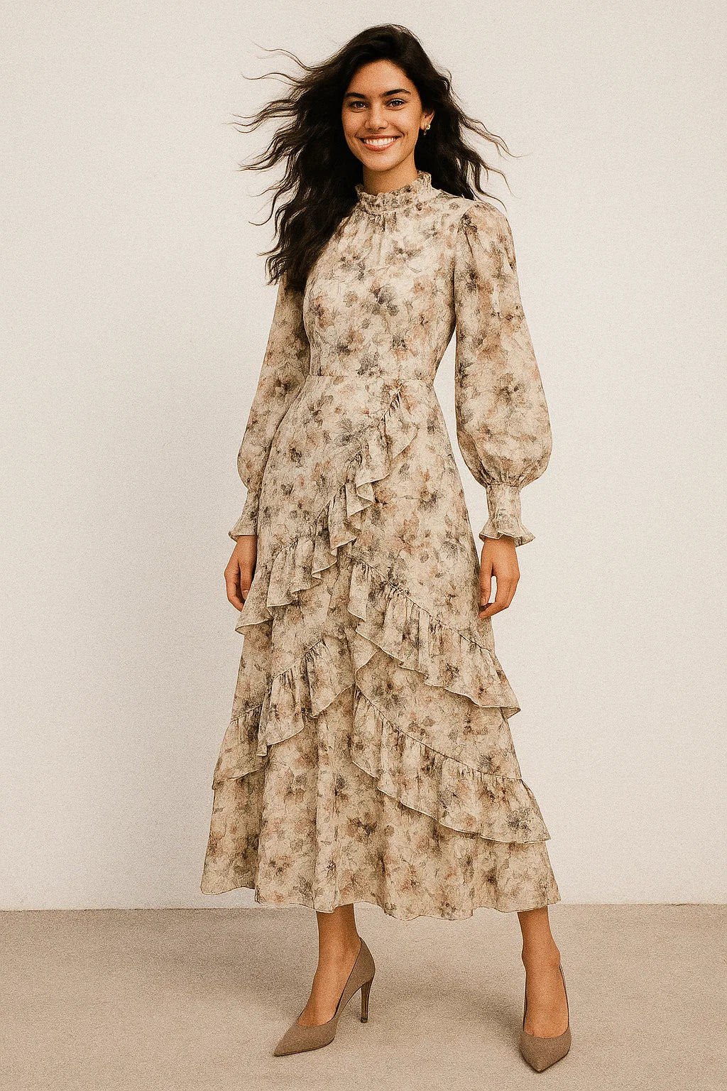 Vintage Pattern Of Chintz And Leaves Digital Printed Fabric - Japan Satin