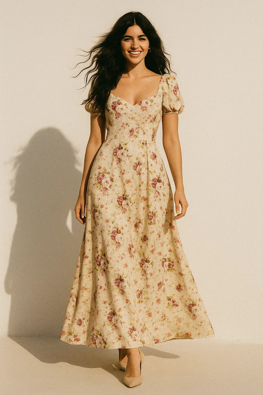 Watercolour Paint English Flower Digital Printed Fabric - Japan Satin