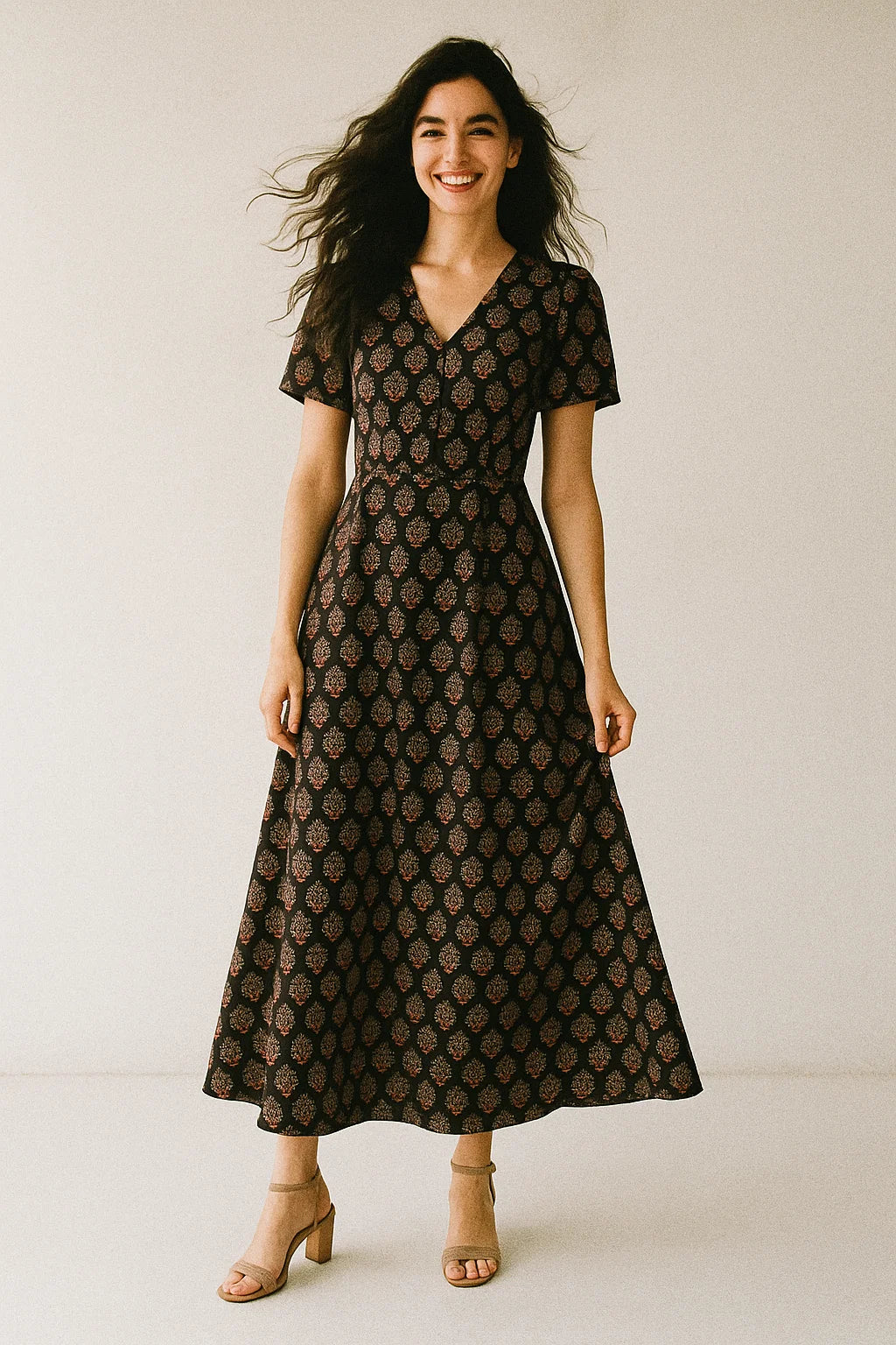 Tiny Small Mango Leaves Decorative Digital Printed Fabric - Japan Satin