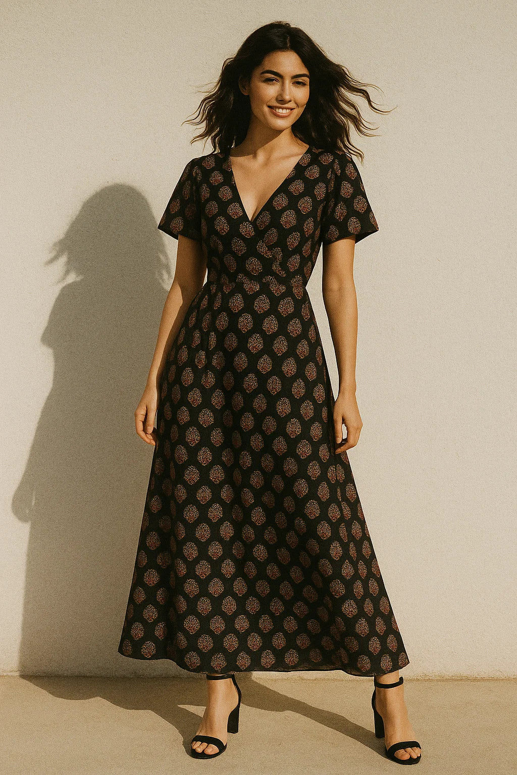 Tiny Small Mango Leaves Decorative Digital Printed Fabric - Japan Satin