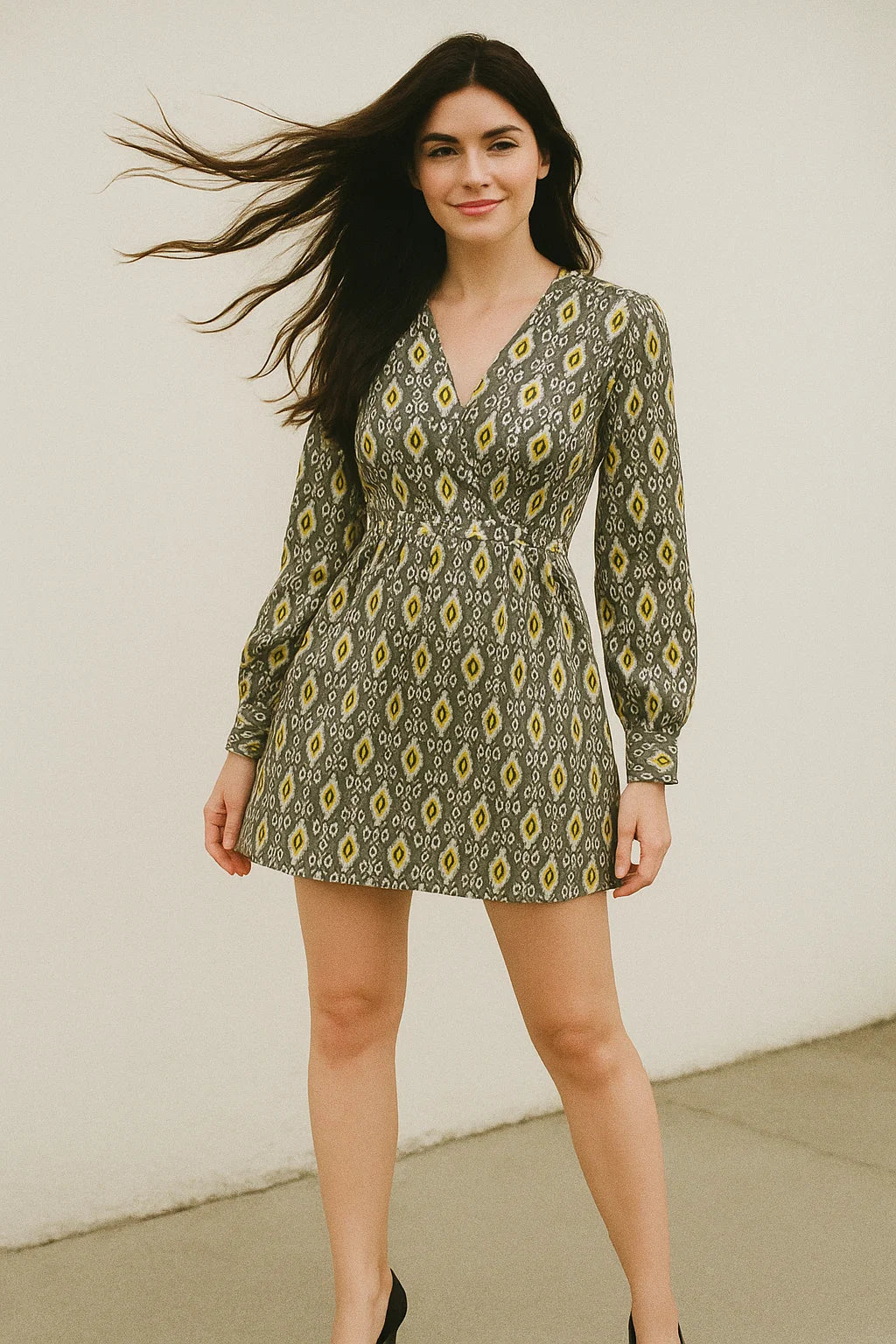 Retro Drop Effects Seamless Digital Printed Fabric - Japan Satin