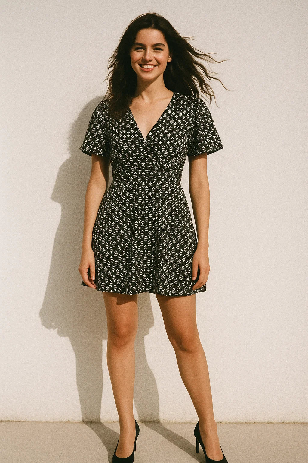 Tiny Beautiful Reverse Flower Digital Printed Fabric - Japan Satin