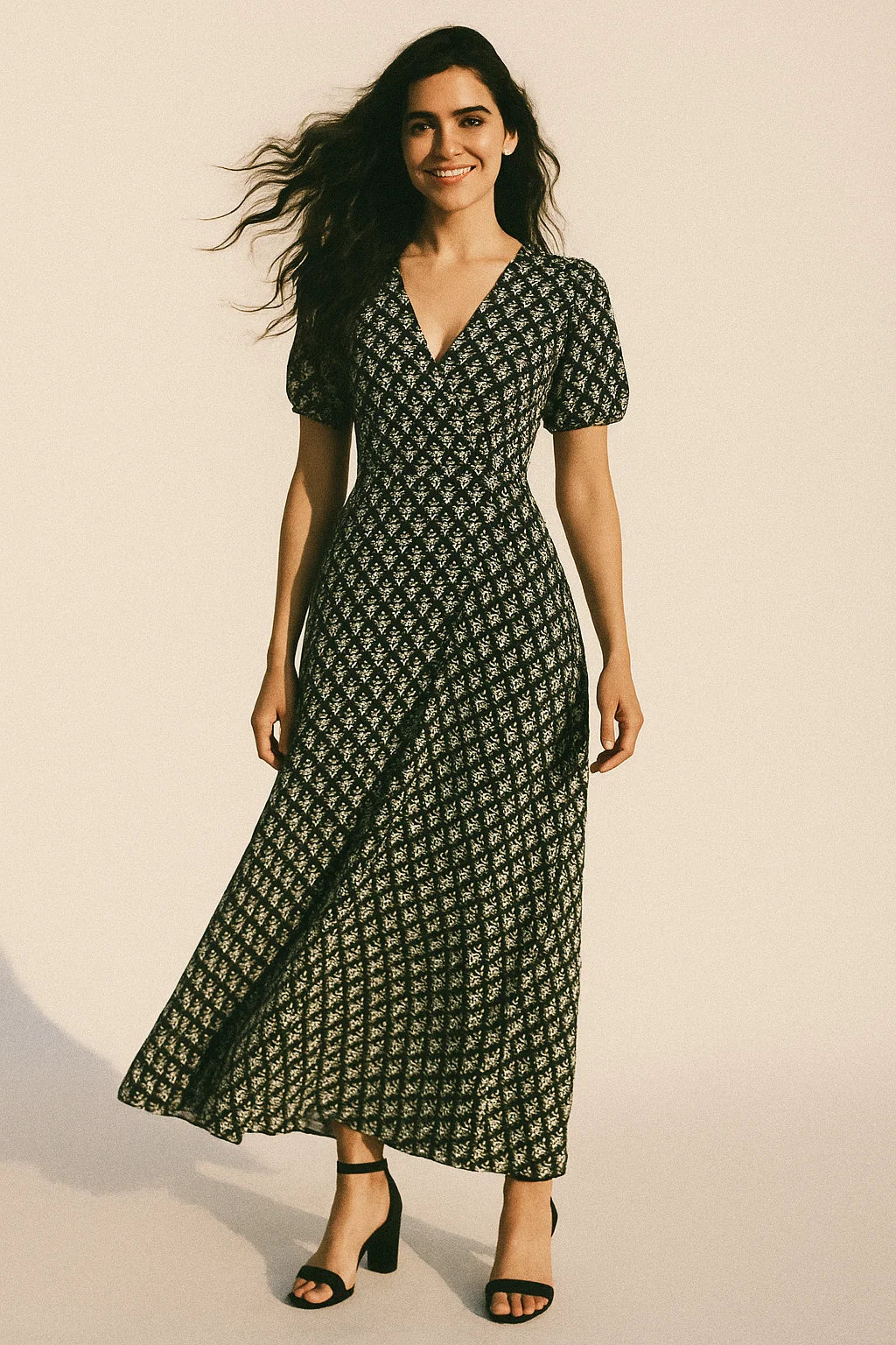 Tiny Beautiful Reverse Flower Digital Printed Fabric - Japan Satin