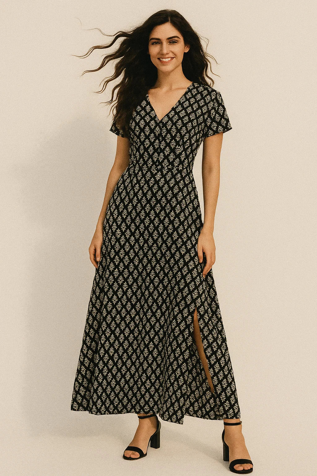 Tiny Beautiful Reverse Flower Digital Printed Fabric - Japan Satin