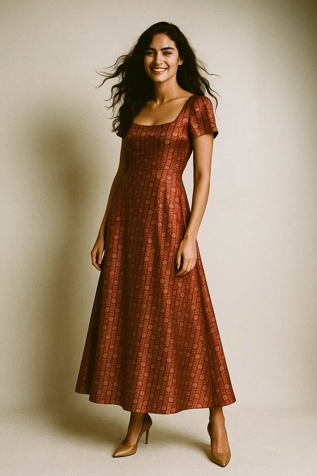 Vintage Sunflower Repeat Digital Printed Fabric - Japan Satin