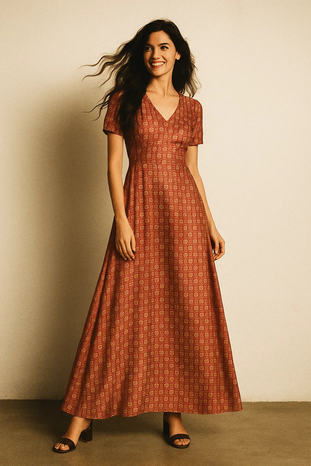 Vintage Sunflower Repeat Digital Printed Fabric - Japan Satin