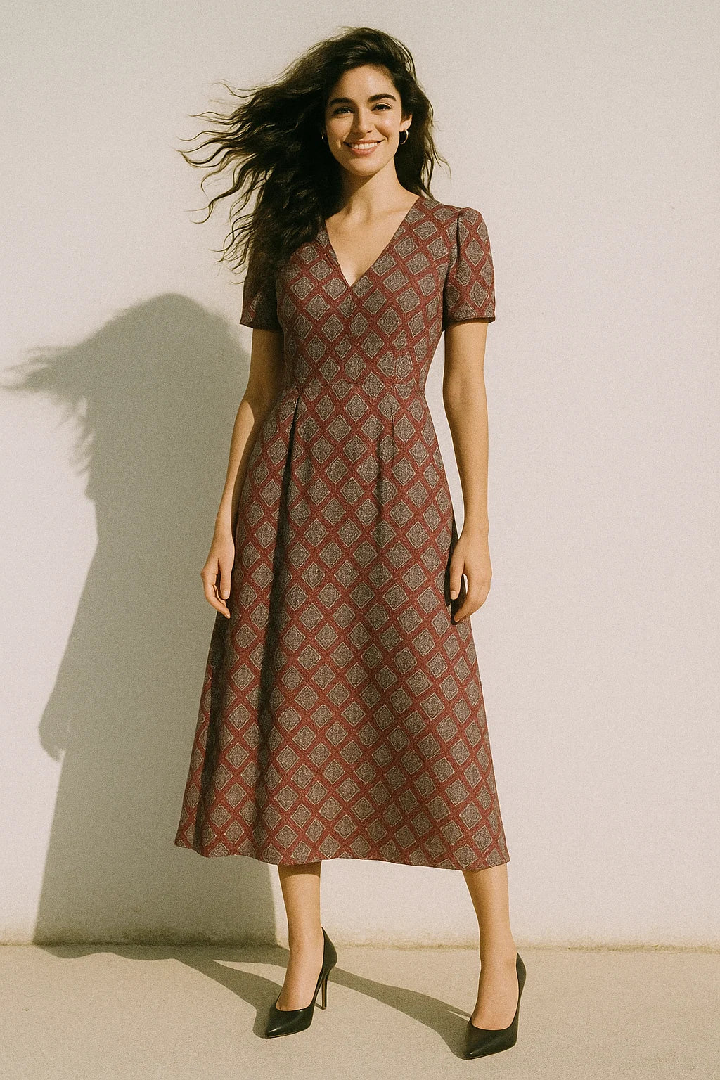 Morden Damask With Flower Digital Printed Fabric - Japan Satin