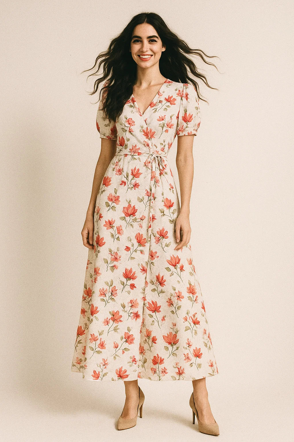 Hawaiian Iris Flower Repeat Pattern Digital Printed Fabric - Japan Satin