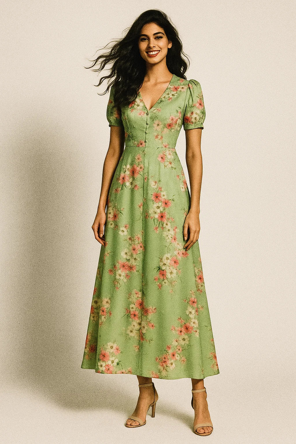 Multi Colour Tiny Beautiful Chintz Printed Fabric - Japan Satin