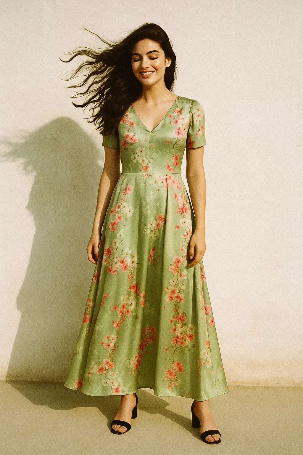 Multi Colour Tiny Beautiful Chintz Printed Fabric - Japan Satin