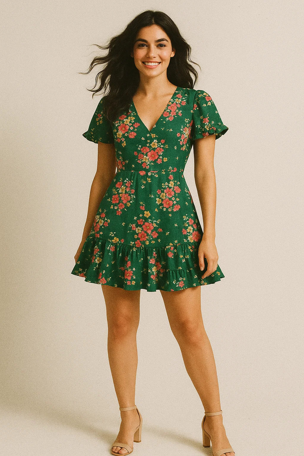 Hawaiian Tiny Colourful Chintz Digital Printed Fabric - Japan Satin