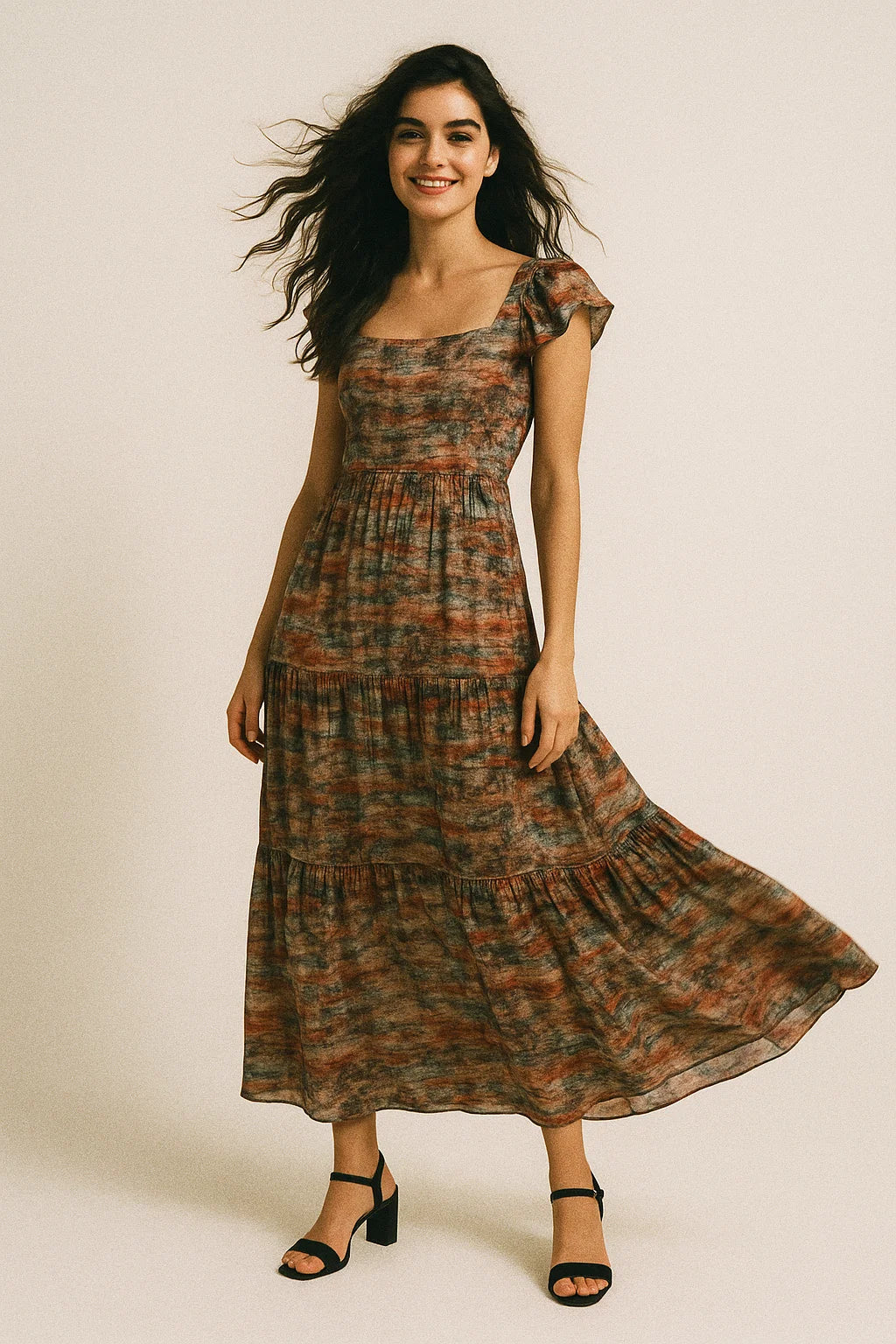 Vintage Plumeria Painted Flower Digital Printed Fabric - Japan Satin