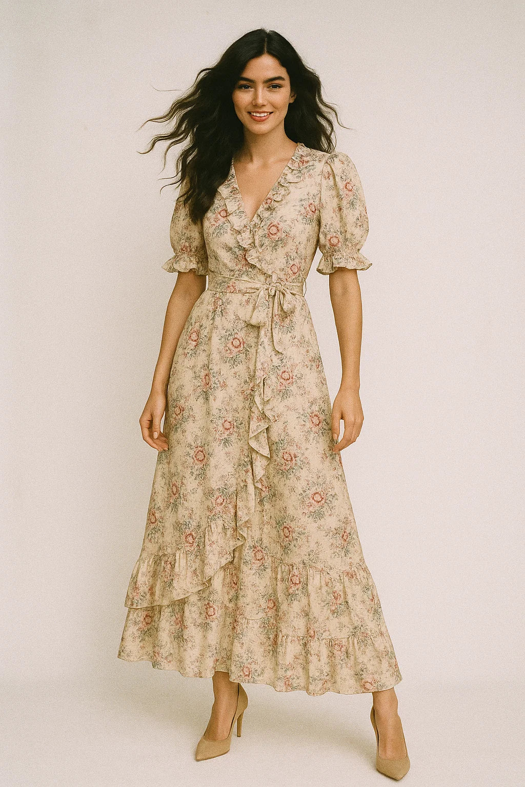 Cool Summer Carnation Flower Digital Printed Fabric - Japan Satin