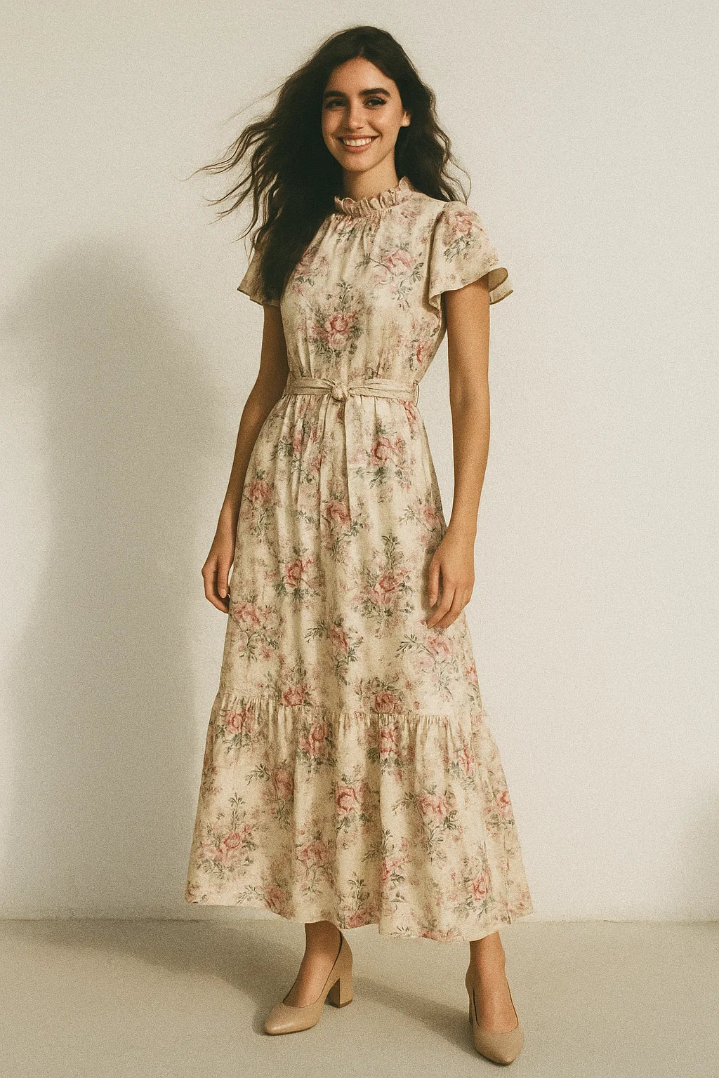 Cool Summer Carnation Flower Digital Printed Fabric - Japan Satin