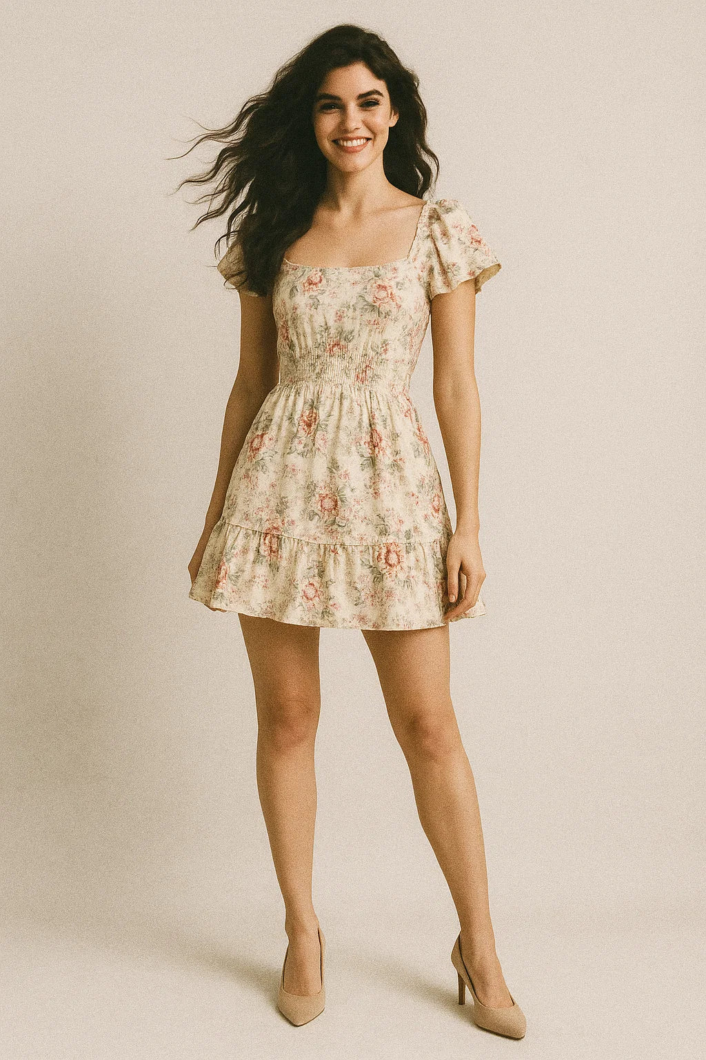 Cool Summer Carnation Flower Digital Printed Fabric - Japan Satin