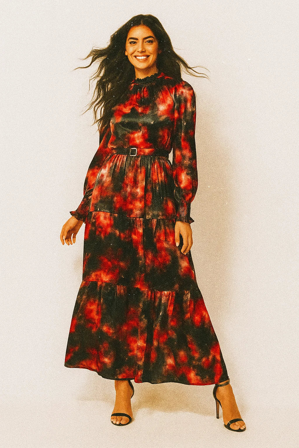 Watercolour Mapal Leafs Flower Digital Printed Fabric - Japan Satin