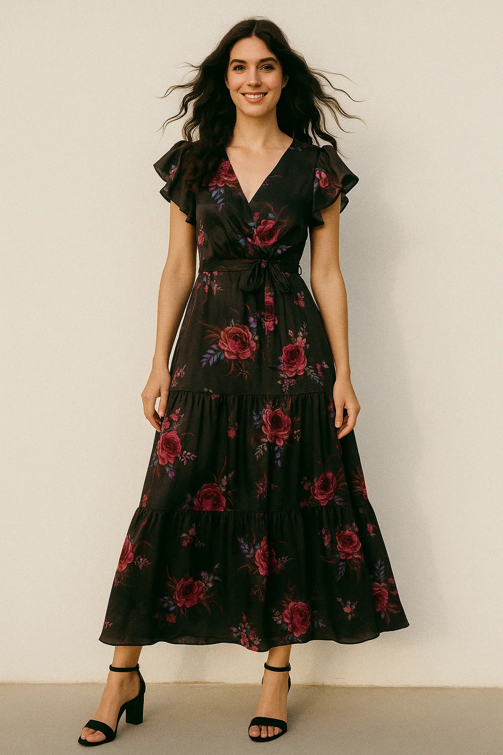 Decorative Bunch Of Colorful Tangle Digital Printed Fabric - Japan Satin