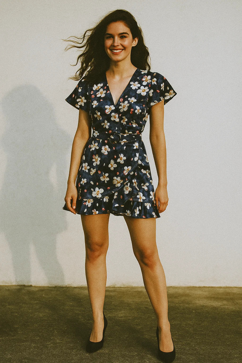 Ditsy Pink Water Paint Florish Flower Digital Printed Fabric - Japan Satin