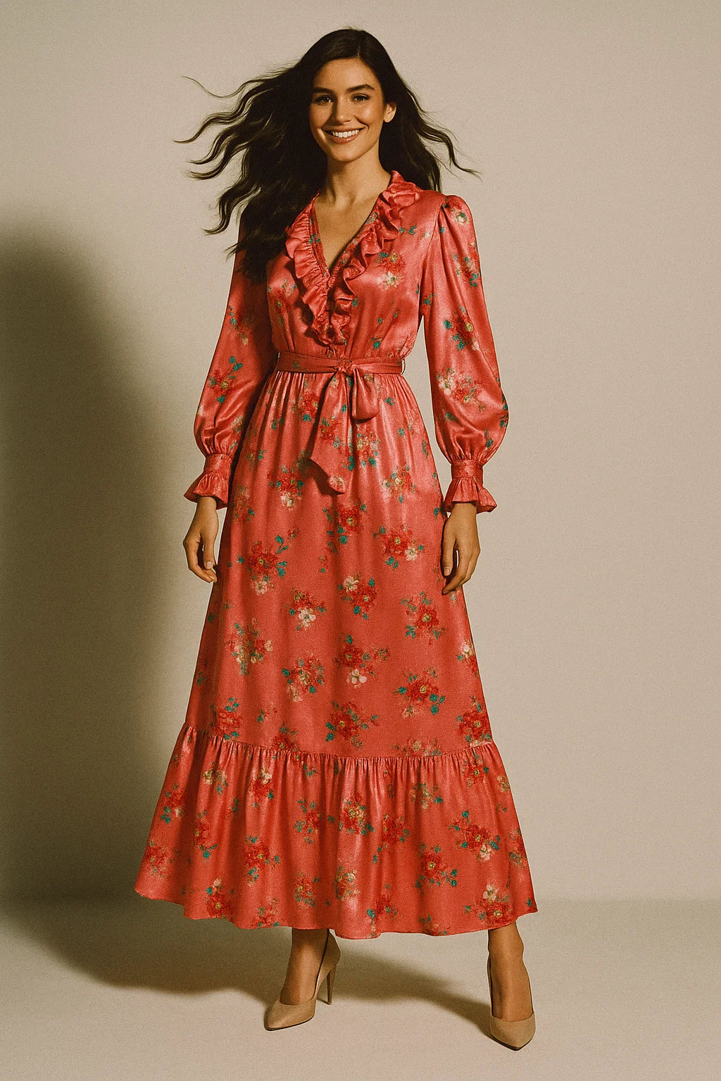 Calico Colorful Flower Digital Printed Fabric - Japan Satin