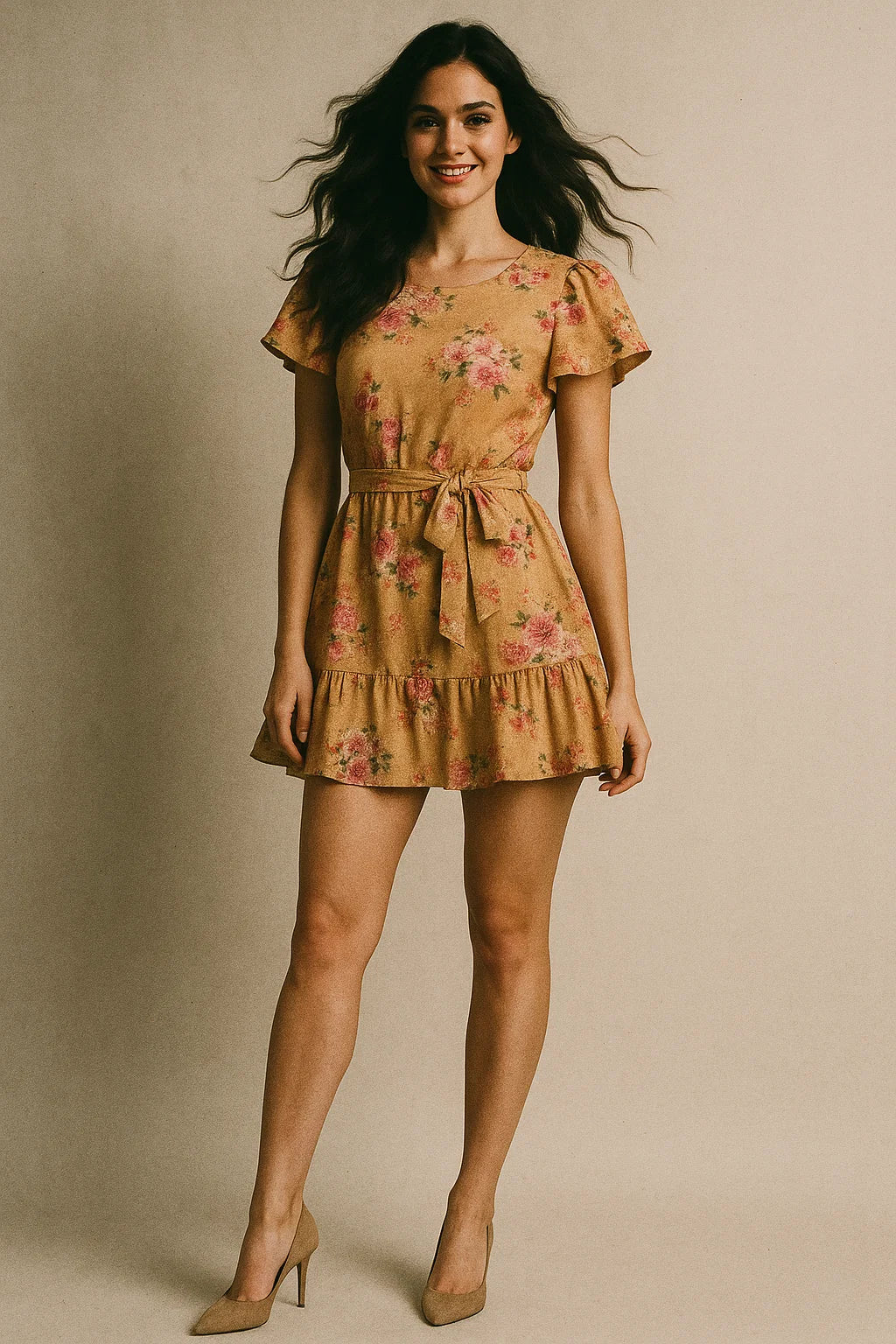 Chintz Pink Florish Flower Digital Printed Fabric - Japan Satin