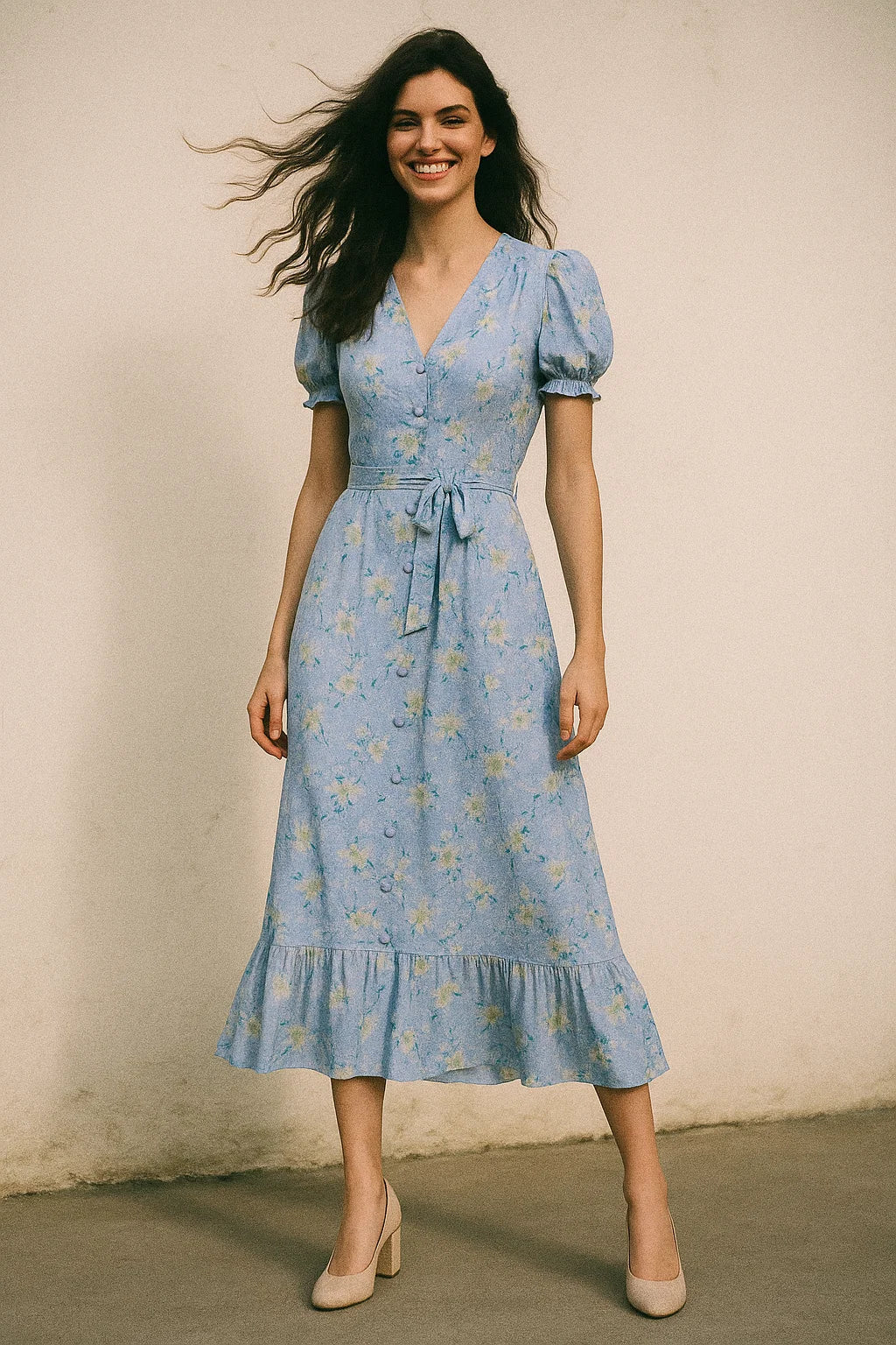 Beautiful White Jasmine Valley Flower Digital Printed Fabric - Japan Satin