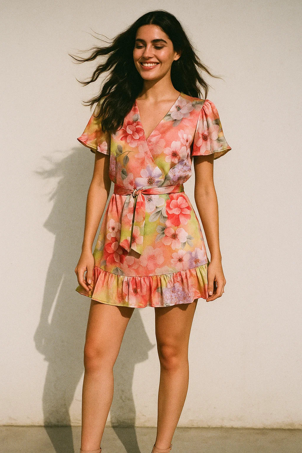 Multi-Color Floral Design Digital Printed Fabric