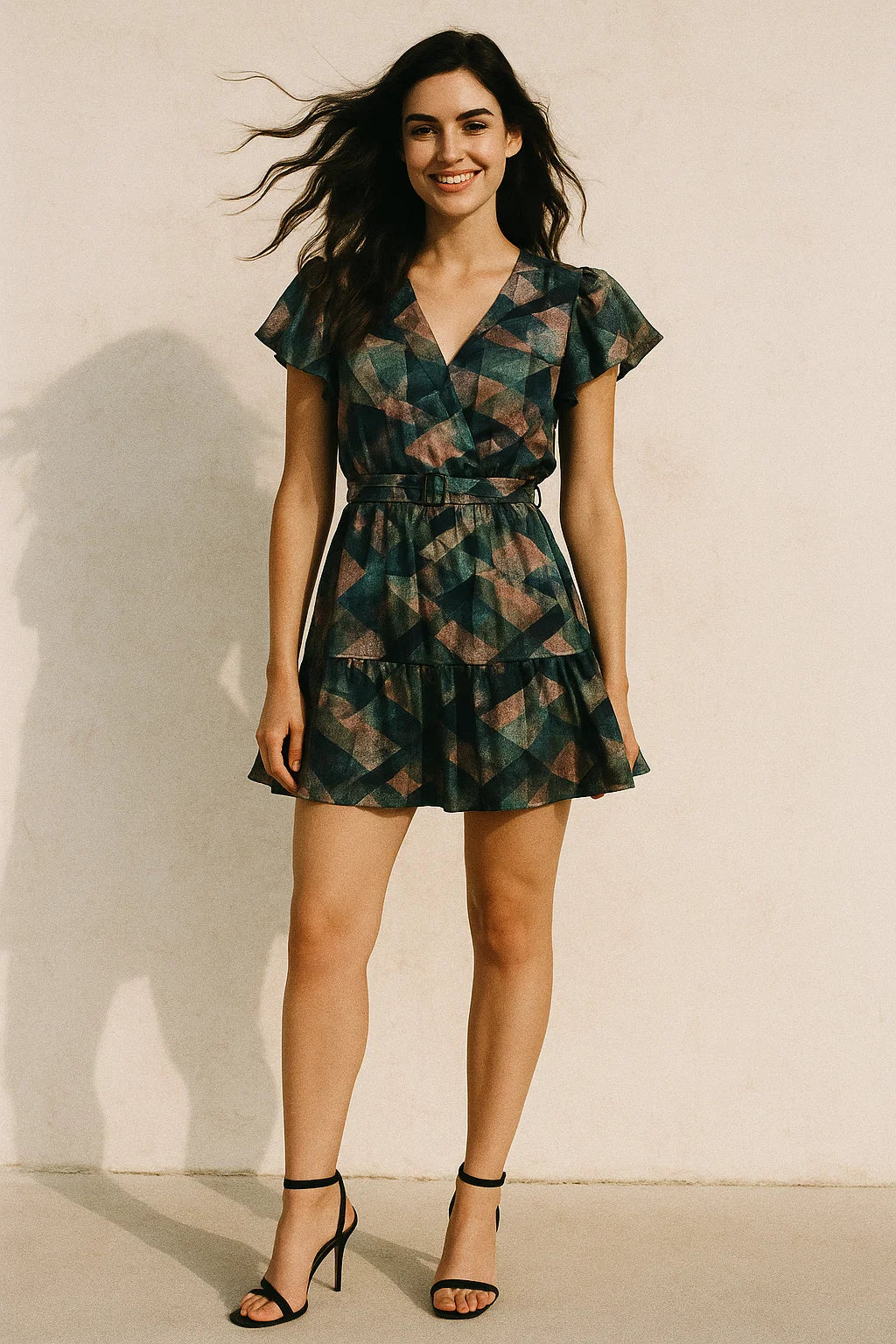 Houndstooth Pattern Digital Printed Fabric