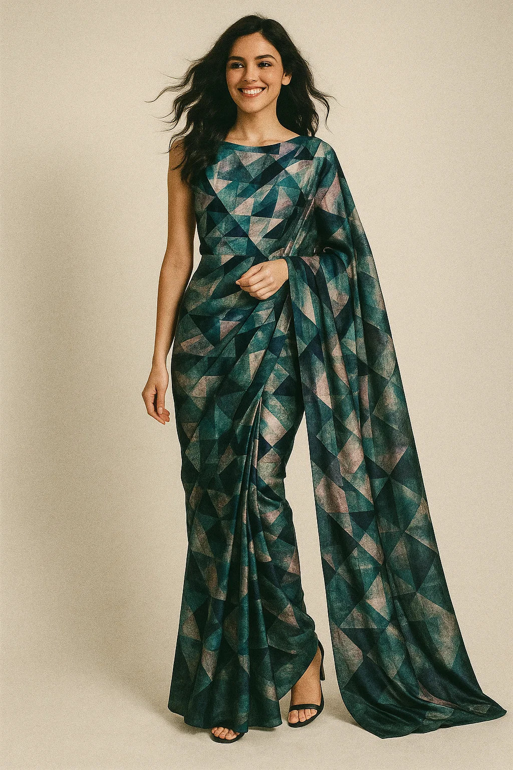 Houndstooth Pattern Digital Printed Fabric