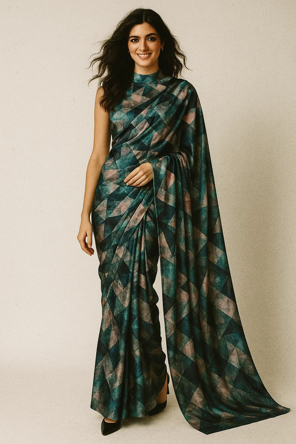 Houndstooth Pattern Digital Printed Fabric