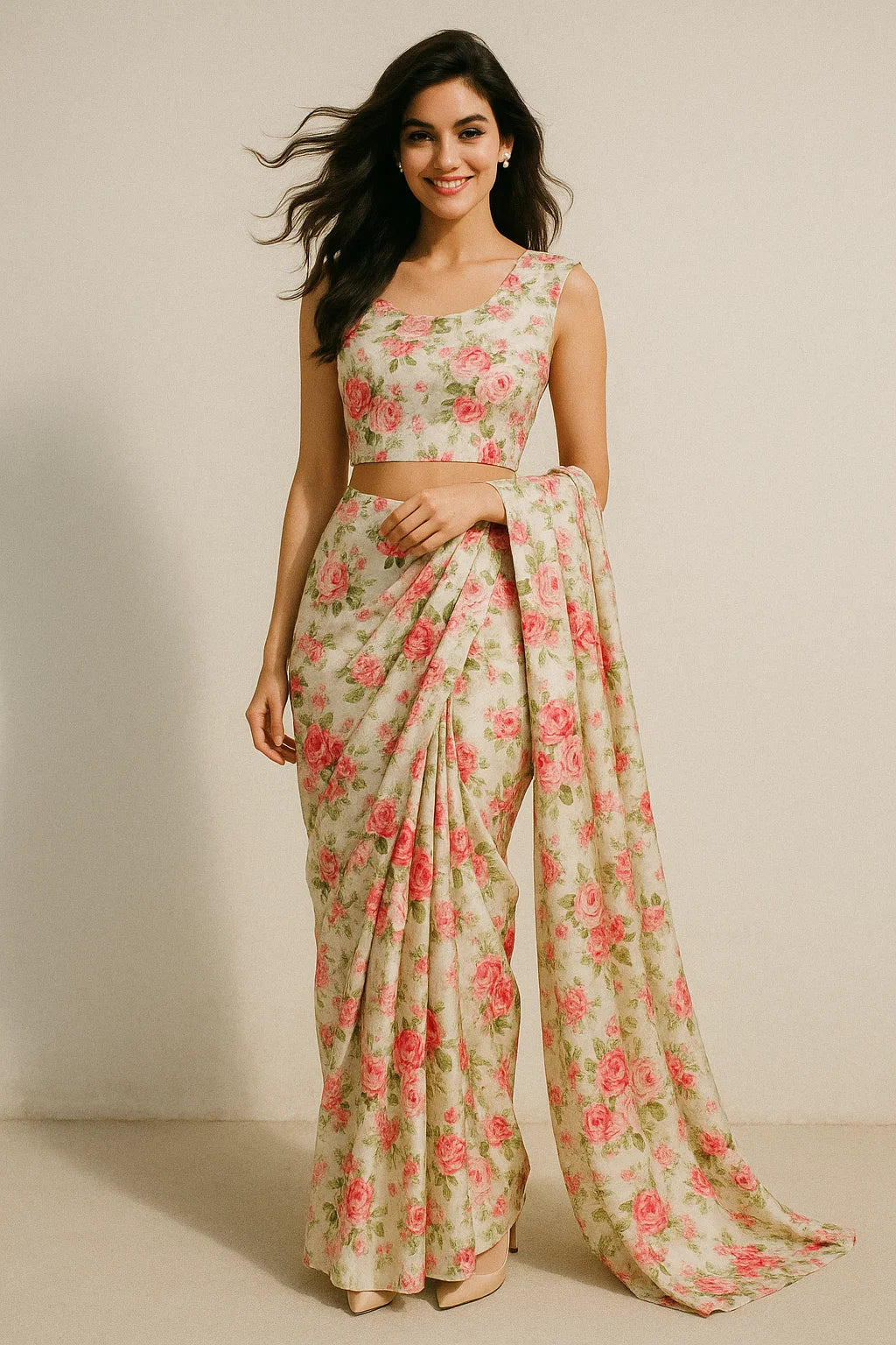 Beautiful Bunch of Roses Digital Printed Fabric