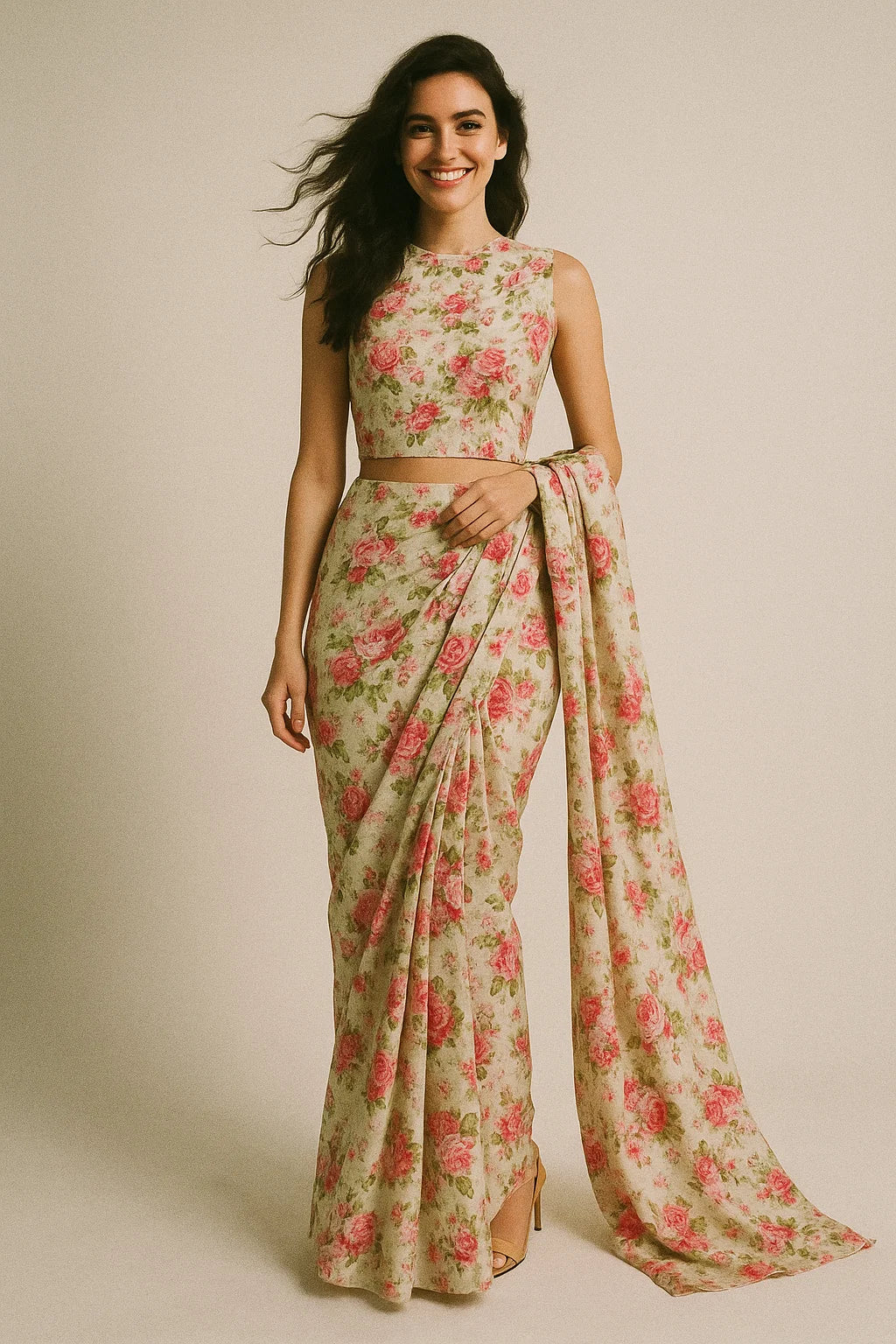 Beautiful Bunch of Roses Digital Printed Fabric