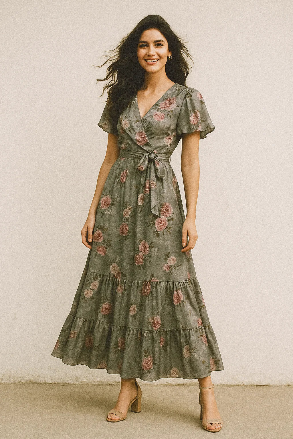 Multicolor Floral Digitally Printed Japan Satin Fabrics