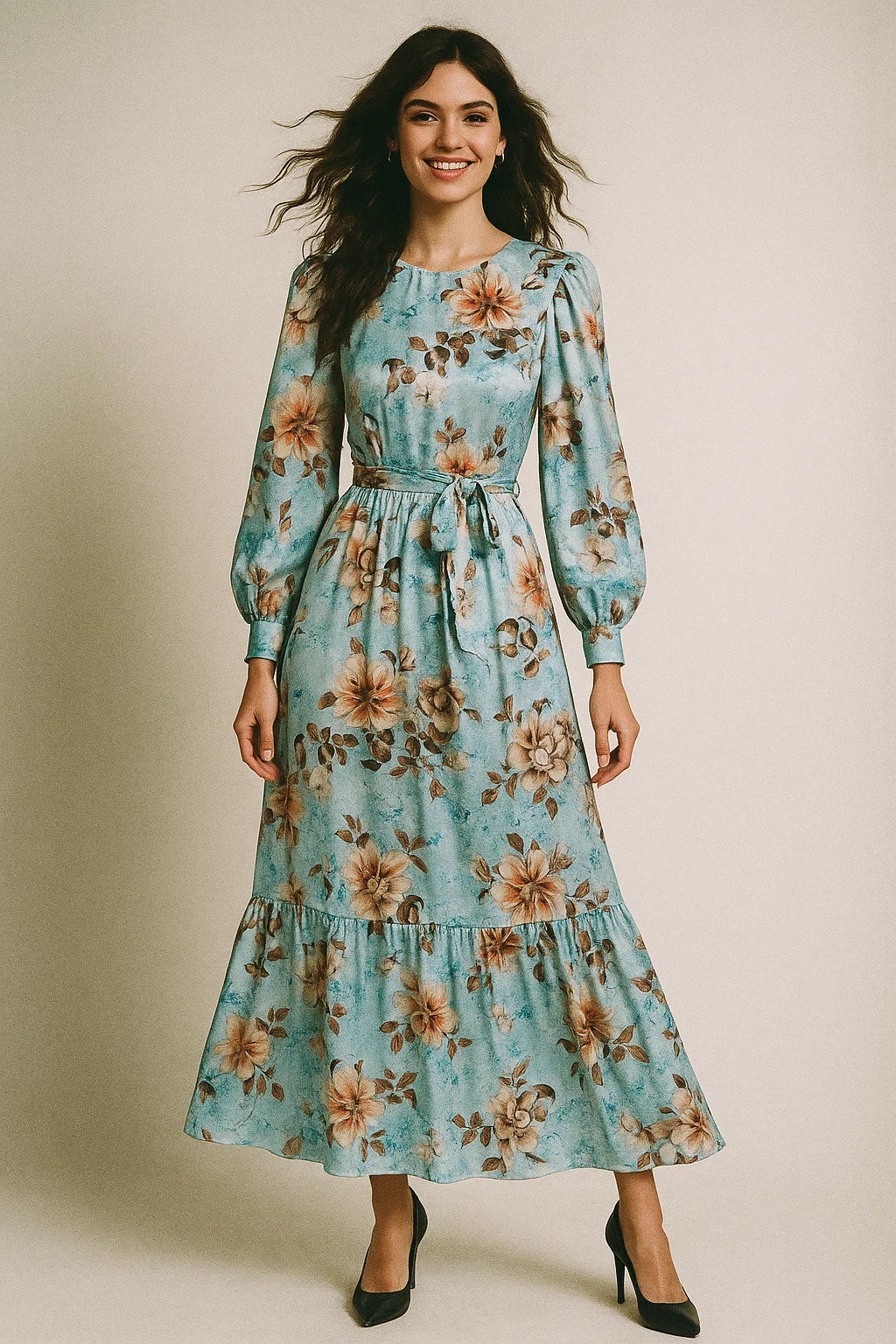 High Quality Multicolor Floral Rama Base Digitally Printed Fabrics