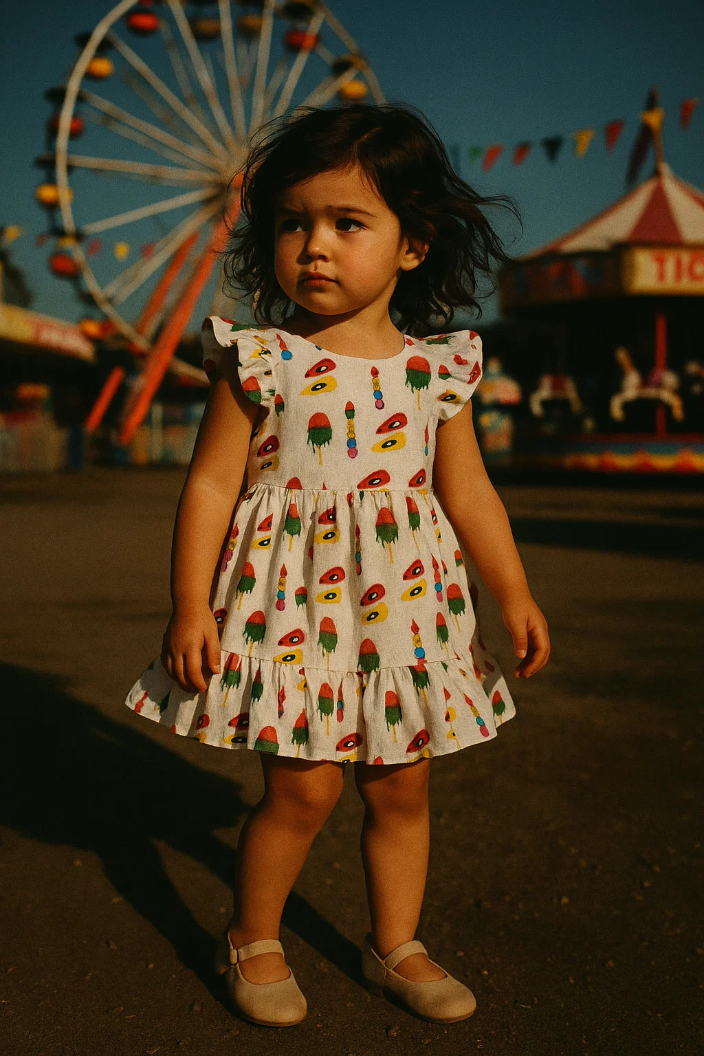 Ice candy kids quirky muslin digital printed fabric