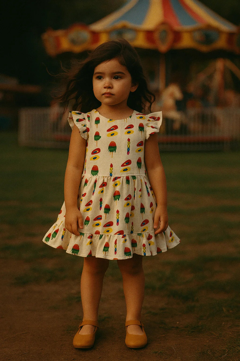 Ice candy kids quirky muslin digital printed fabric